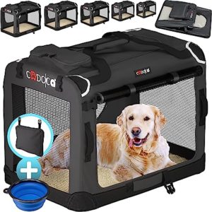 CADOCA® Hundebox XL 82x56x58cm faltbar atmungsaktiv robust Hundetransportbox
